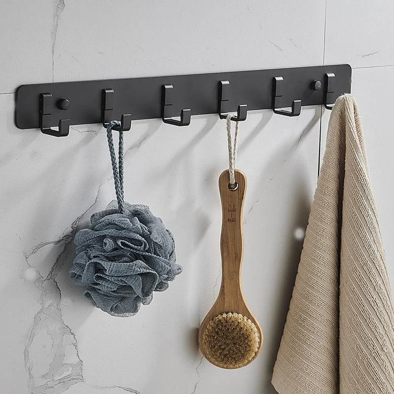 7-Piece Bathroom Hardware Set Matte Black/Gray with Bath Shelf/Towel Bar/Robe Hooks -Bathlova