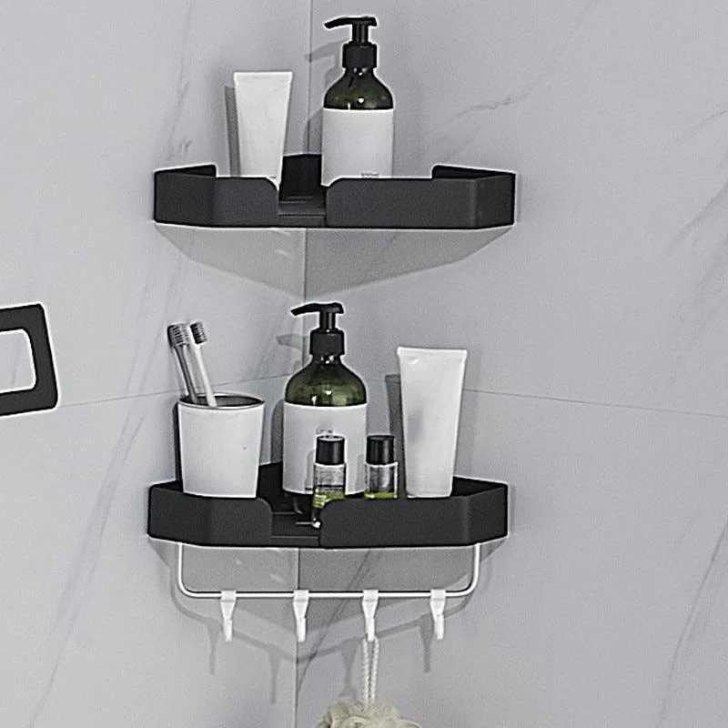 7-Piece Bathroom Hardware Set Matte Black/Gray with Bath Shelf/Towel Bar/Robe Hooks -Bathlova