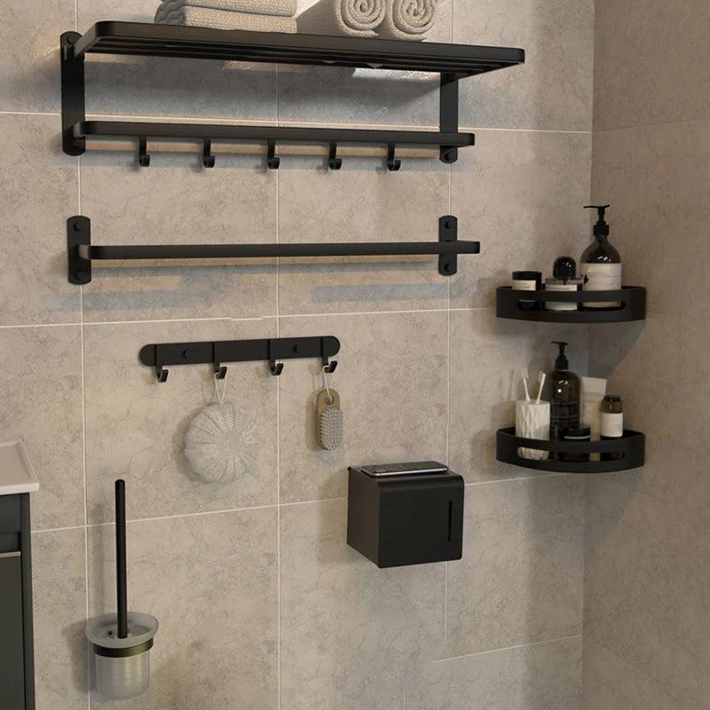 7-Piece Modern Bathroom Accessory Set with Bathe Shelf/Towel Bar/Paper Holder & Robe Hook -Bathlova