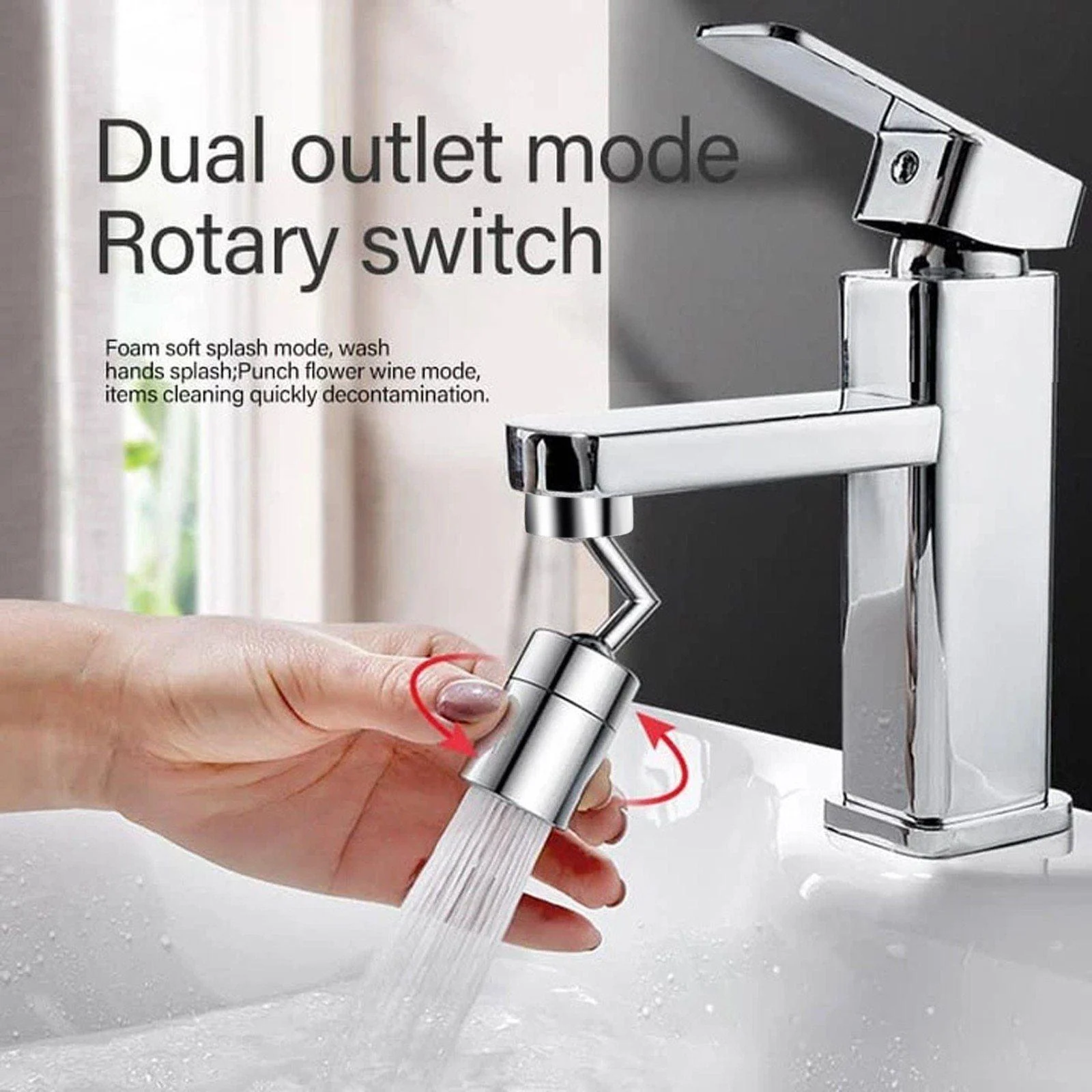 720° Rotation Universal Splash-Proof Swivel Tap Aerator -Bathlova