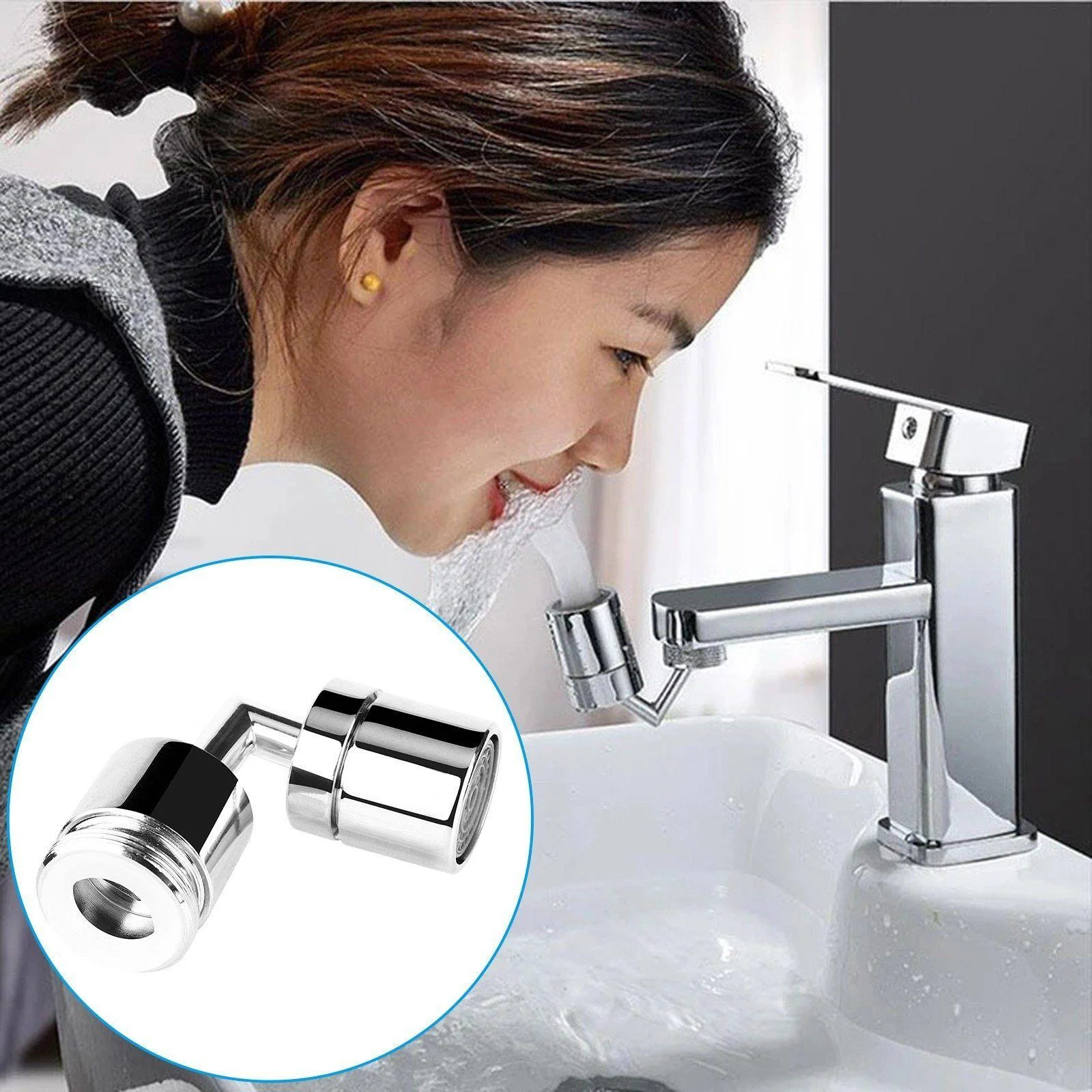 720° Rotation Universal Splash-Proof Swivel Tap Aerator -Bathlova