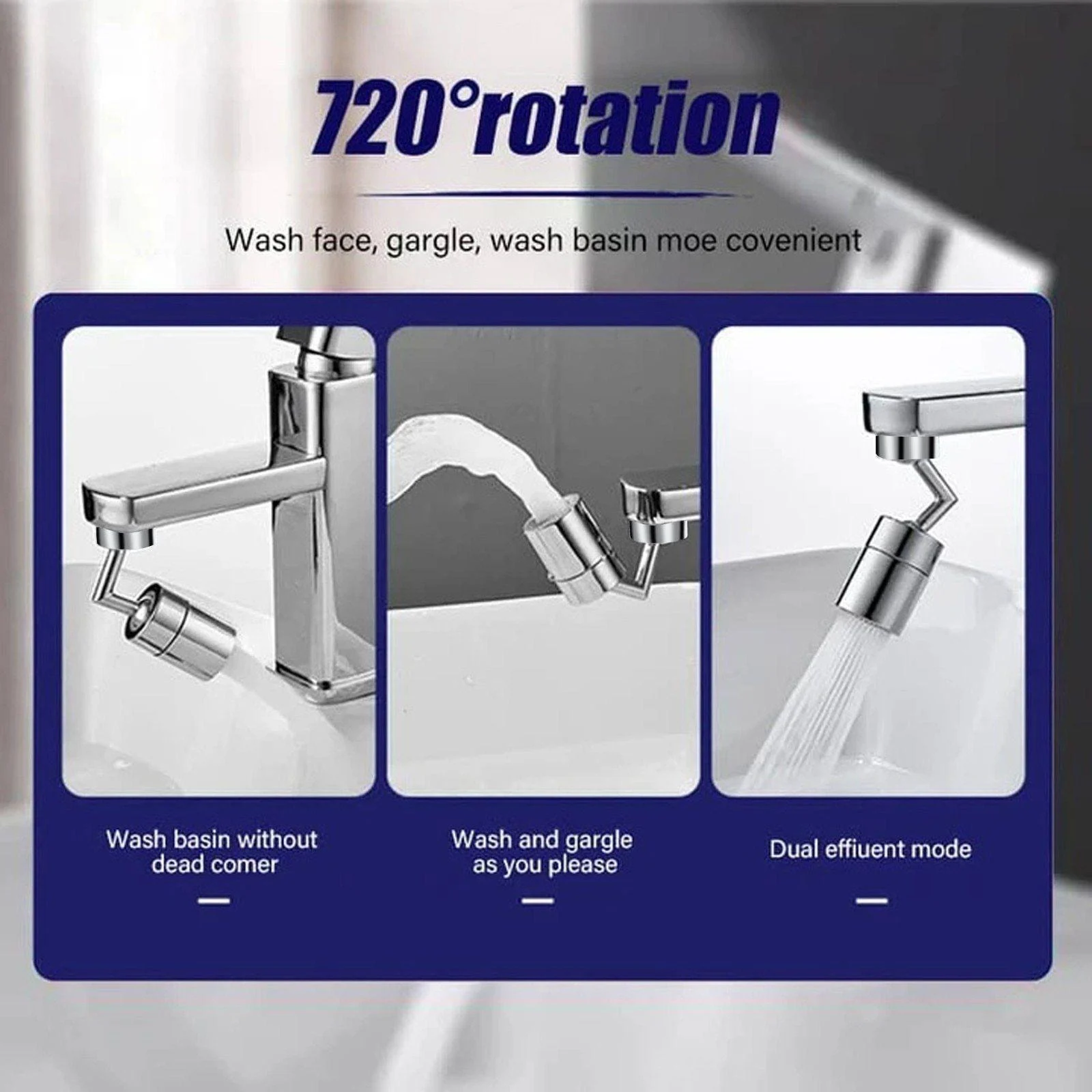 720° Rotation Universal Splash-Proof Swivel Tap Aerator -Bathlova