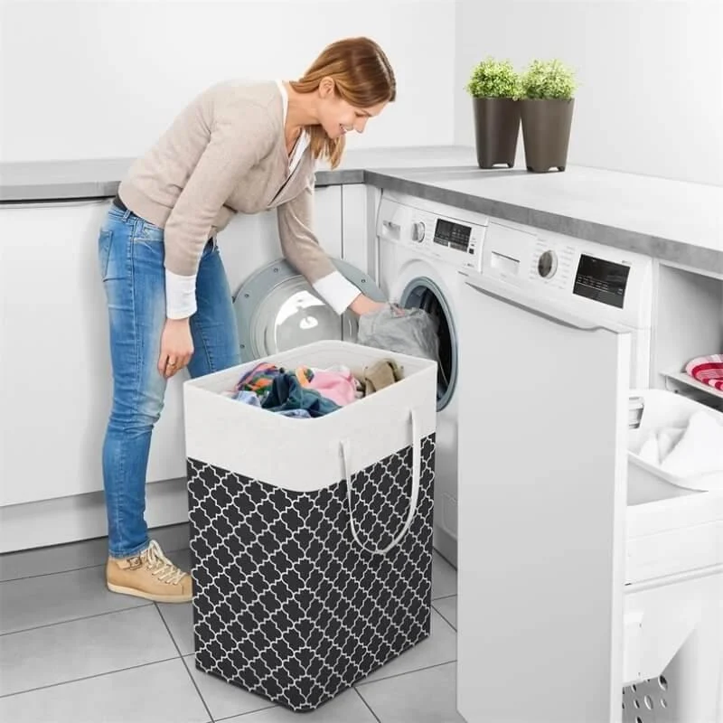 75L Geometric Pattern Laundry Basket -Bathlova