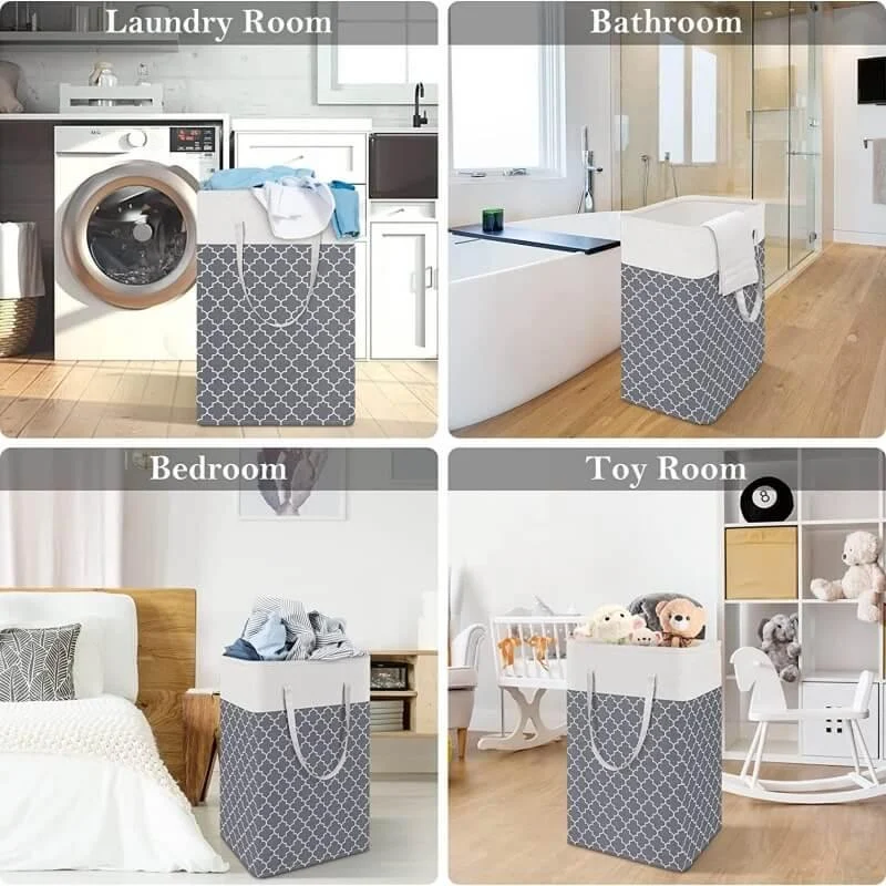 75L Geometric Pattern Laundry Basket -Bathlova