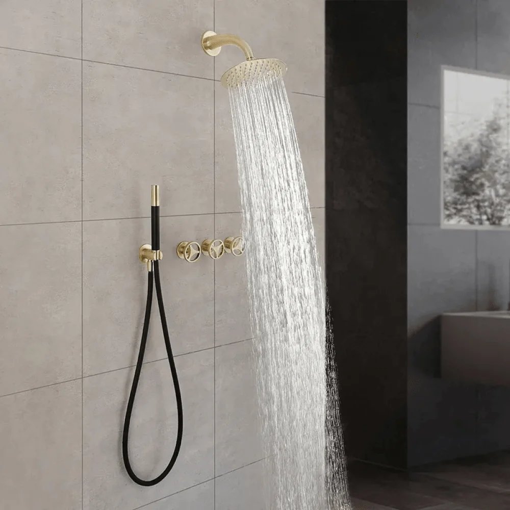 8" Ave Rain Shower System with Shower Head and Hand Shower -Bathlova