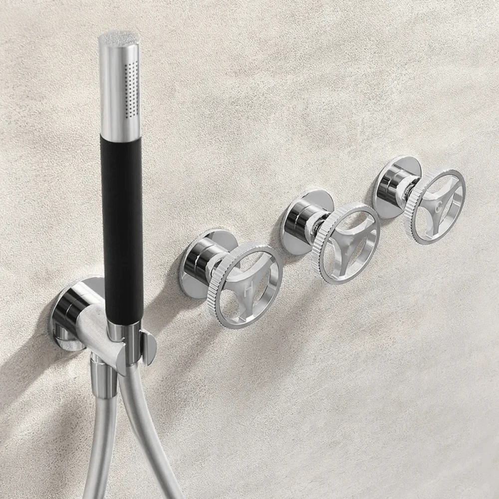 8" Ave Rain Shower System with Shower Head and Hand Shower -Bathlova