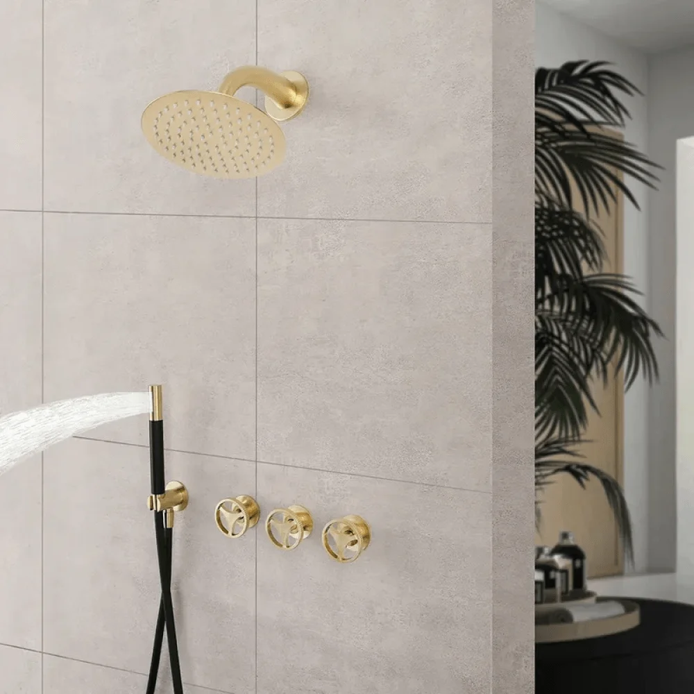 8" Ave Rain Shower System with Shower Head and Hand Shower -Bathlova