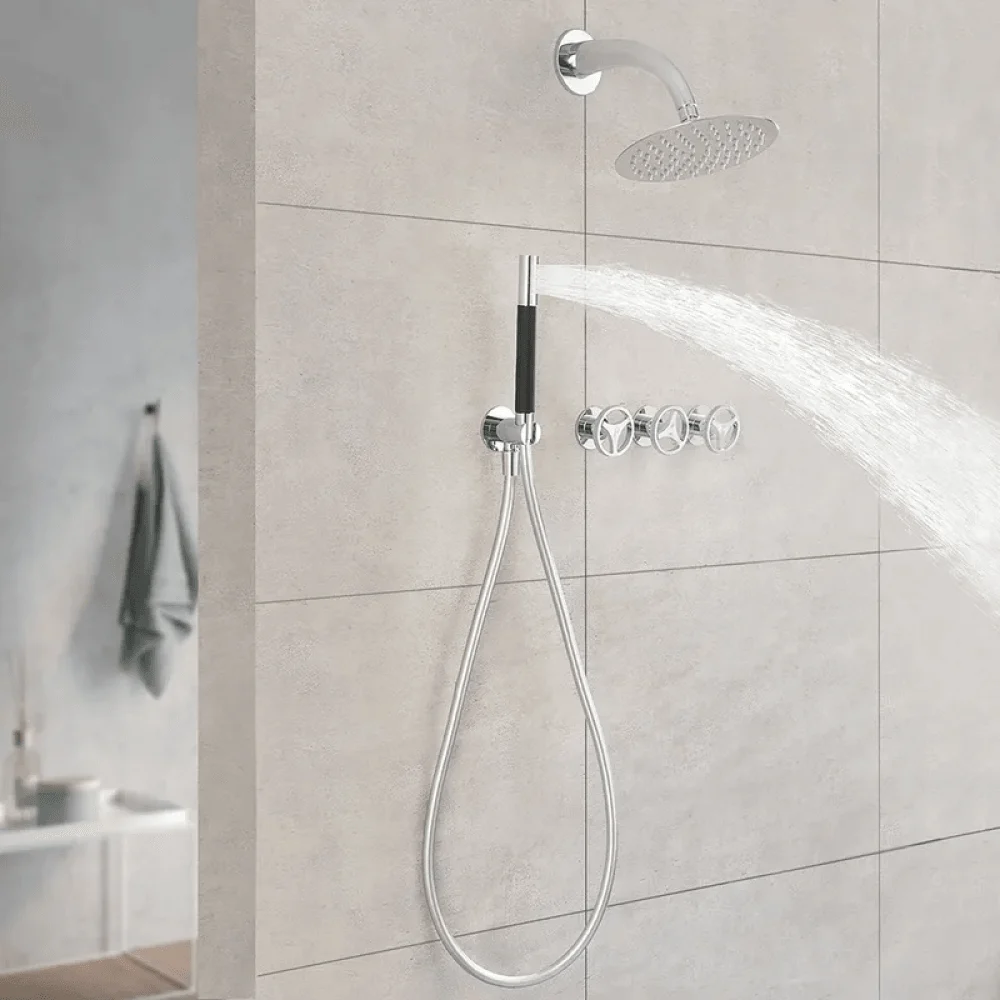 8" Ave Rain Shower System with Shower Head and Hand Shower -Bathlova