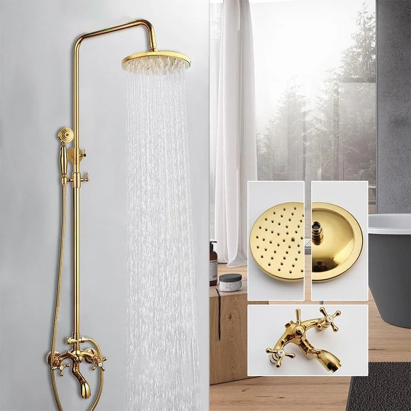 8" Bathroom Rainfall Shower Tap Set Solid Brass Single Shower Mixer Tap -Bathlova