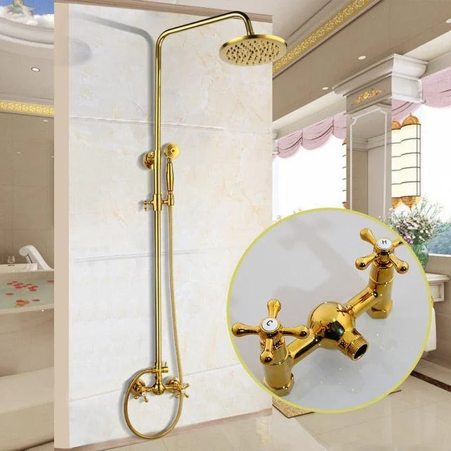 8" Bathroom Rainfall Shower Tap Set Solid Brass Single Shower Mixer Tap -Bathlova