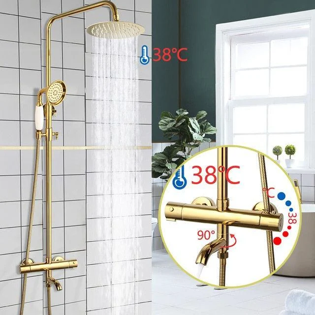 8" Bathroom Rainfall Shower Tap Set Solid Brass Single Shower Mixer Tap -Bathlova