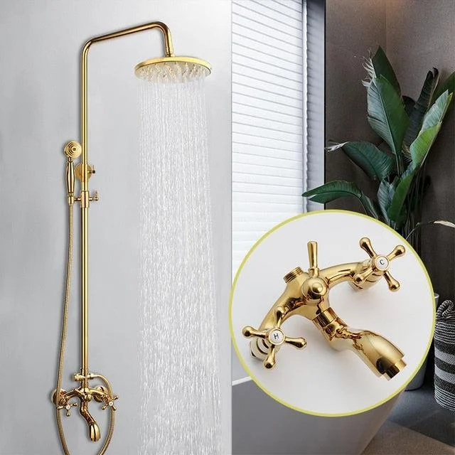 8" Bathroom Rainfall Shower Tap Set Solid Brass Single Shower Mixer Tap -Bathlova