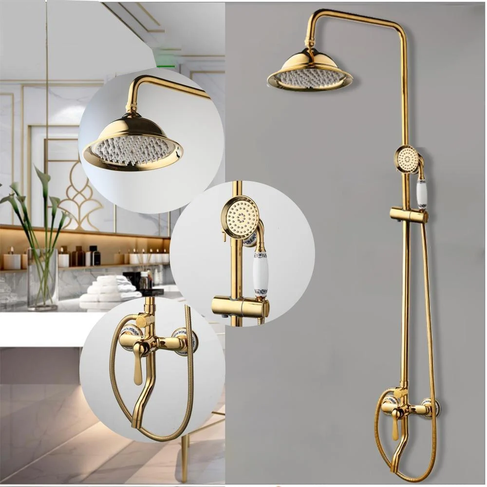 8" Bathroom Rainfall Shower Tap Set Solid Brass Single Shower Mixer Tap -Bathlova