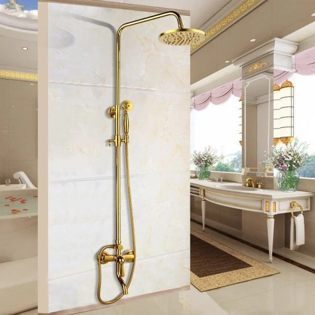 8" Bathroom Rainfall Shower Tap Set Solid Brass Single Shower Mixer Tap -Bathlova