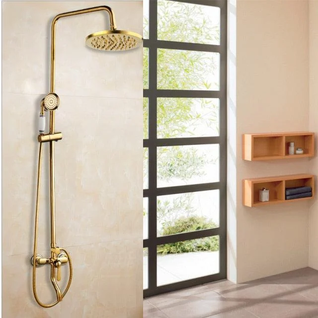 8" Bathroom Rainfall Shower Tap Set Solid Brass Single Shower Mixer Tap -Bathlova