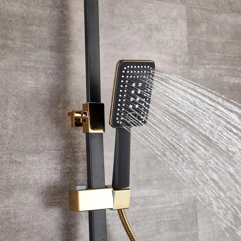 8" Gold & Black Brass Bathroom Bidet Shower Tap Rain Shower Set -Bathlova