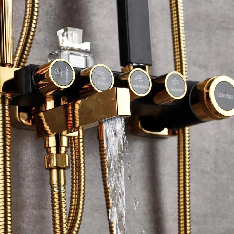 8" Gold & Black Brass Bathroom Bidet Shower Tap Rain Shower Set -Bathlova