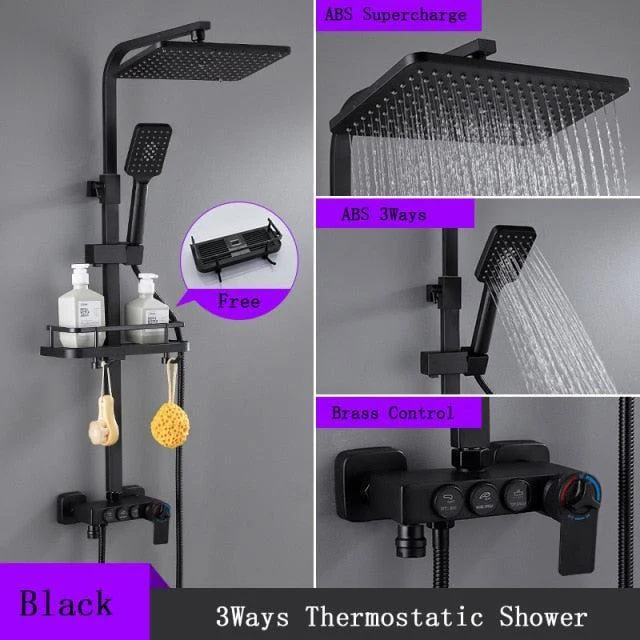 8 inch Brass Thermostatic Digital Display Shower Tap Rain Shower Tap Bidet -Bathlova