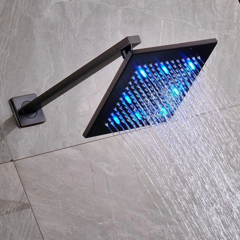 8 Inch Chrome Wall Mounted Bathroom Top Shower Head with LED Lights -Bathlova