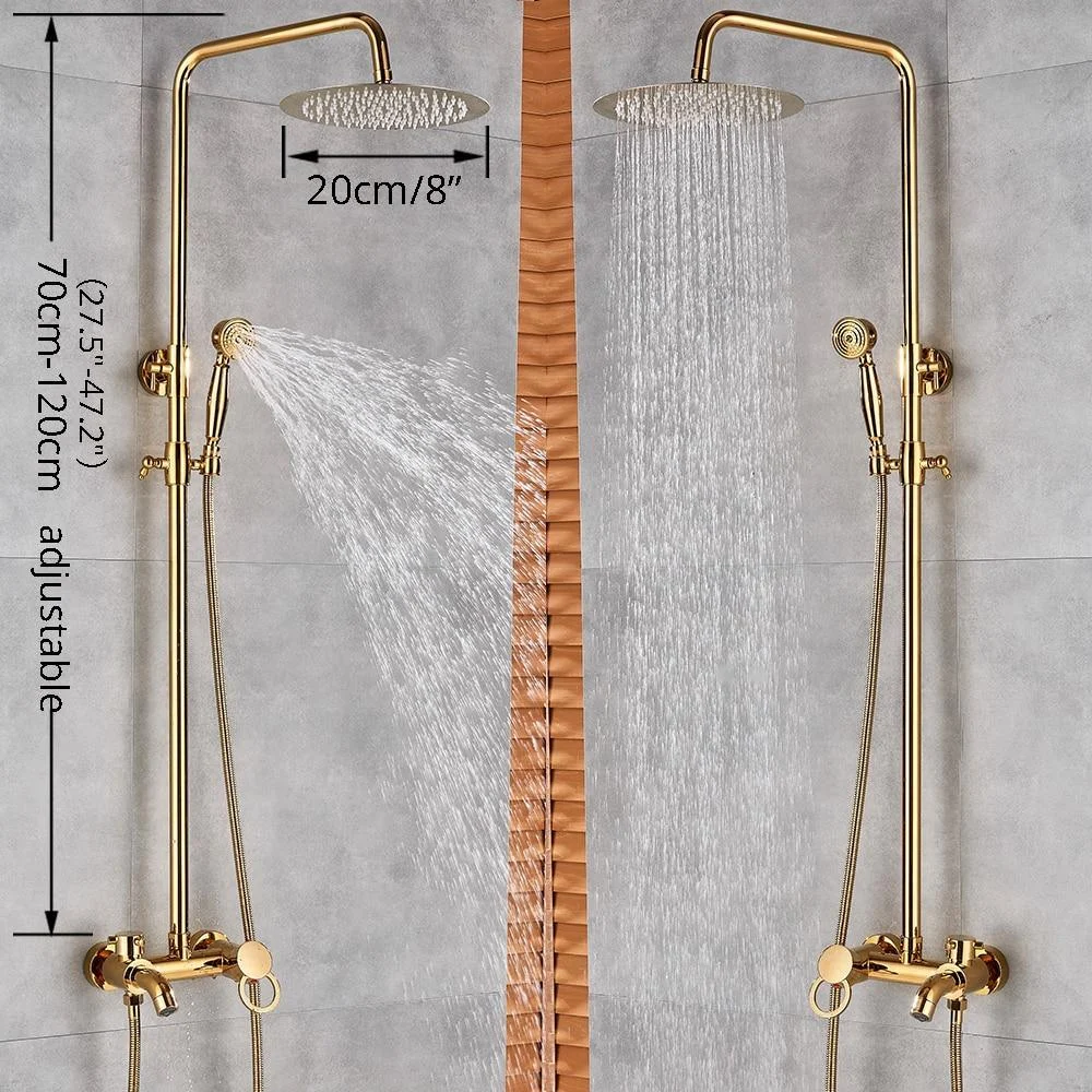 8 Inch Rainfall Wall Mounted Shower Set System -Bathlova