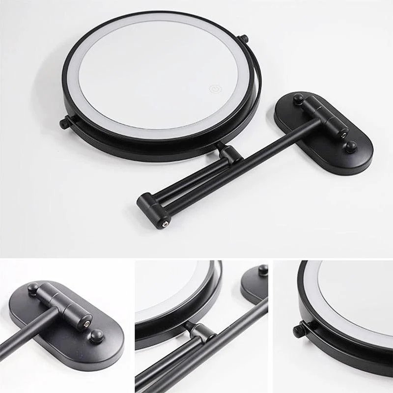 8 inch Wall Mounted Makeup Mirror 3X-10X Magnifying 3 color LED light -Bathlova