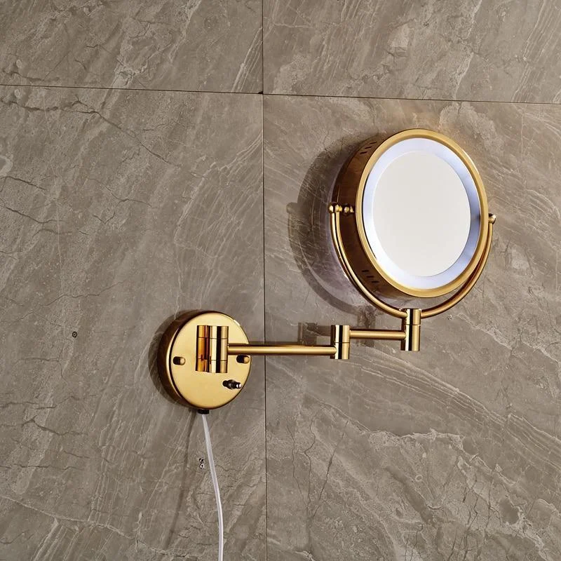 8" ﻿Luxury Golden Stainless Steel Wall Mount Illuminated Double Side Make Up Mirror -Bathlova