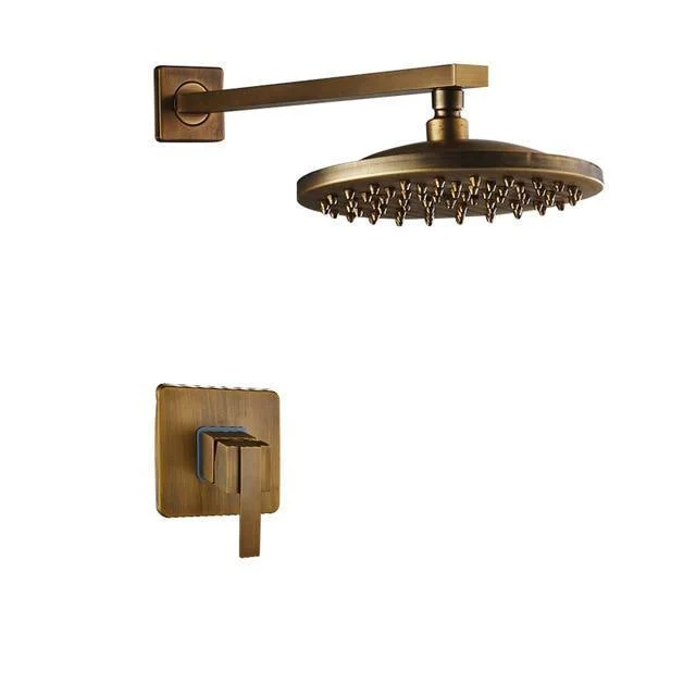 8' Shower Head Antique Brass Rainfall Shower Head With 2 Way Valve -Bathlova