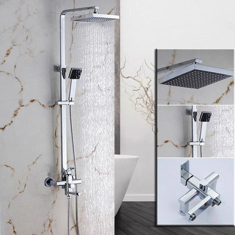 8" Stainless Steel Square Shaped Wall Mount Rainfall Shower Head In Chrome -Bathlova