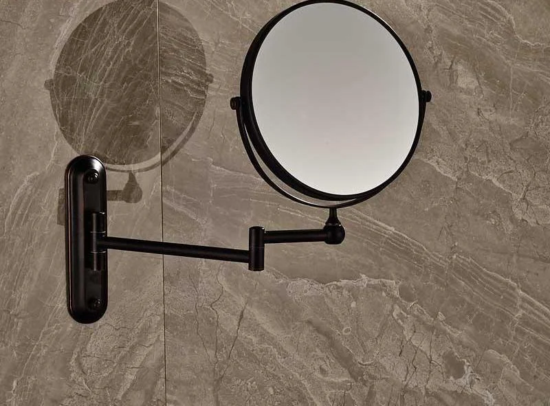 8" Wall Mount Brass Magnifying Extending Double Side Mirror -Bathlova