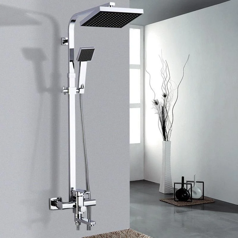 8" Wall Mount Rainfall Shower Head With Handshower Bathtub Mixer Tap -Bathlova