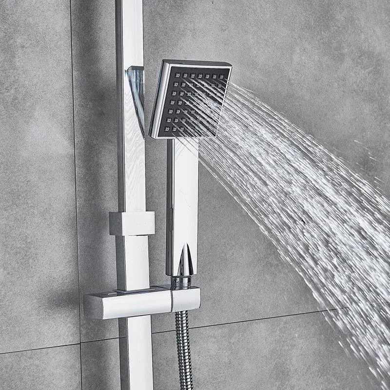 8" Wall Mount Rainfall Shower Head With Handshower Bathtub Mixer Tap -Bathlova