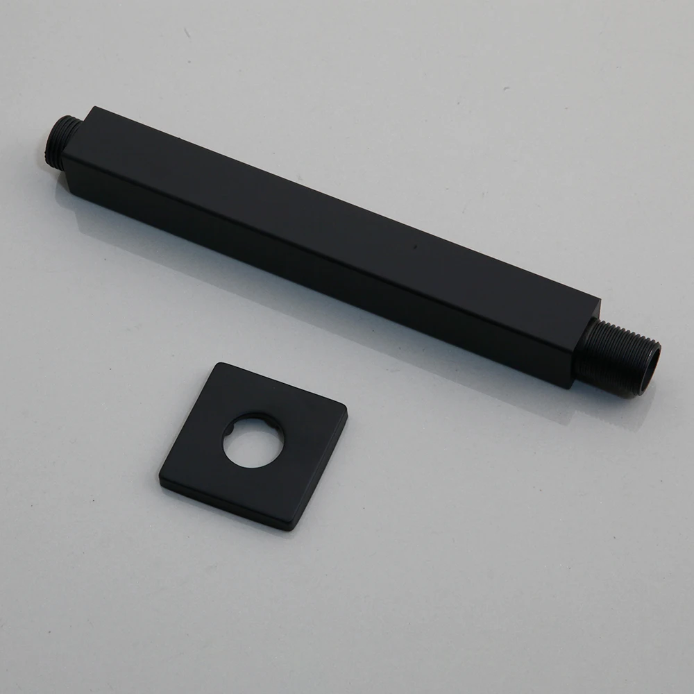 Matte Black Rainfall Tub LED Bathtub Rain Square Stainless Steel Shower Head Shower With Mixer Valve