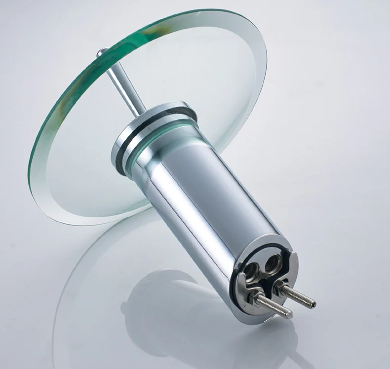 One Handle Single Hole Glass Waterfall Type Brass Basin Tap In 3 Colors