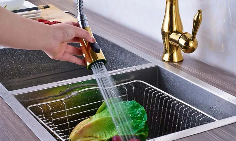 High Arch Pull Out 360 Degree Rotation Kitchen Sink Tap