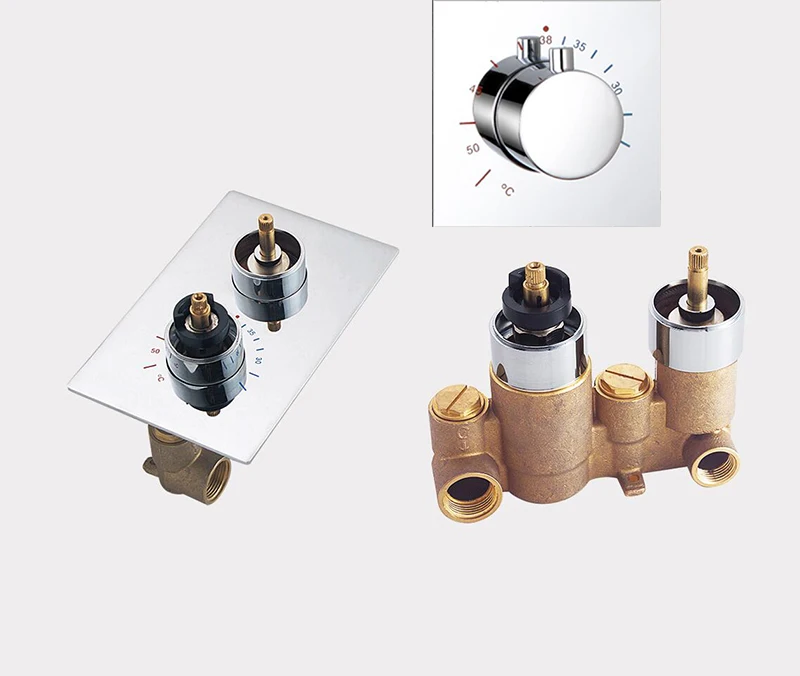 Concealed Thermostatic Shower Tap Mixing Valve Wall Mount Valve