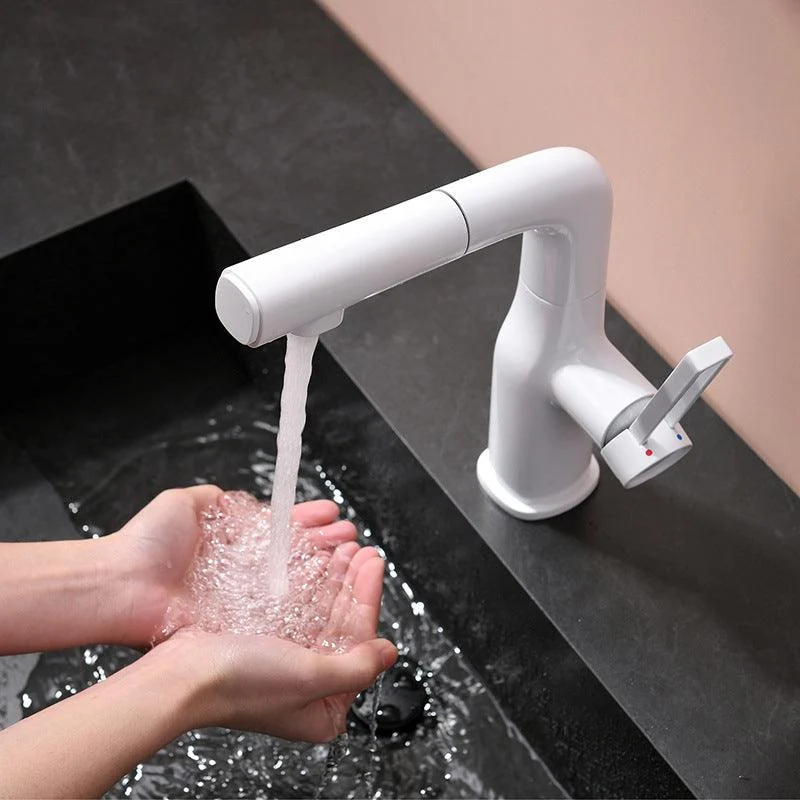 Adjustable 1 Handle Vessel Tap Circular Lever Handles Tap for Bathroom -Bathlova