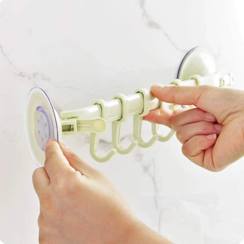 Adjustable Hook Rack Double Suction Cup -Bathlova