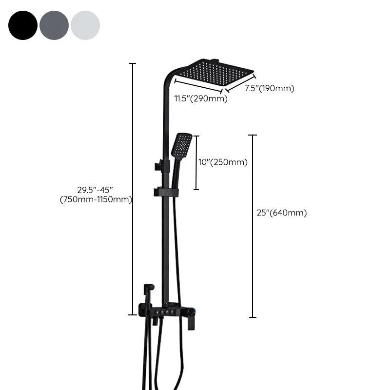 Adjustable Spray Pattern Shower Combo Metal Shower Tap Arm Shower Head -Bathlova