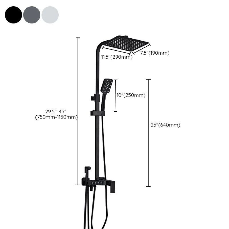 Adjustable Spray Pattern Shower Combo Metal Shower Tap Arm Shower Head -Bathlova