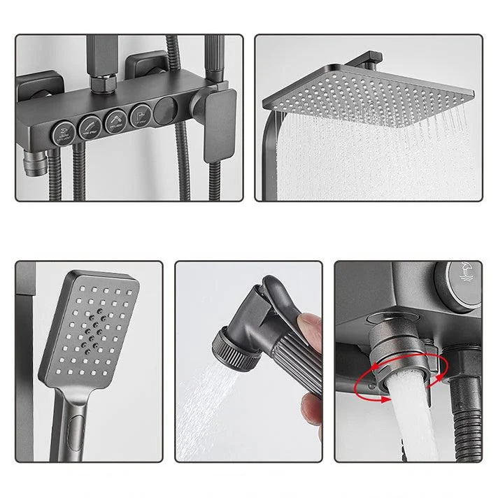 Adjustable Spray Pattern Shower Combo Metal Shower Tap Arm Shower Head -Bathlova