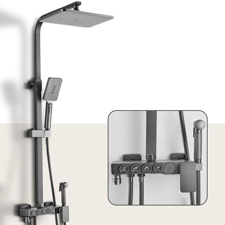 Adjustable Spray Pattern Shower Combo Metal Shower Tap Arm Shower Head -Bathlova