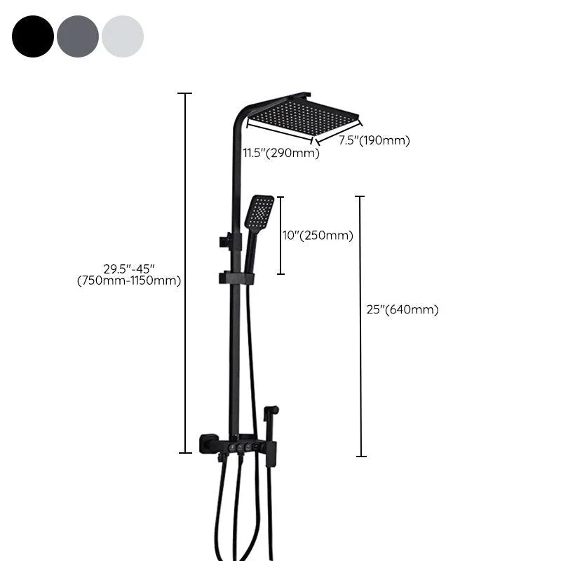 Adjustable Spray Pattern Shower Combo Metal Shower Tap Arm Shower Head -Bathlova