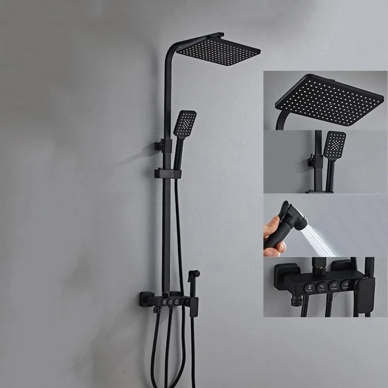 Adjustable Spray Pattern Shower Combo Metal Shower Tap Arm Shower Head -Bathlova