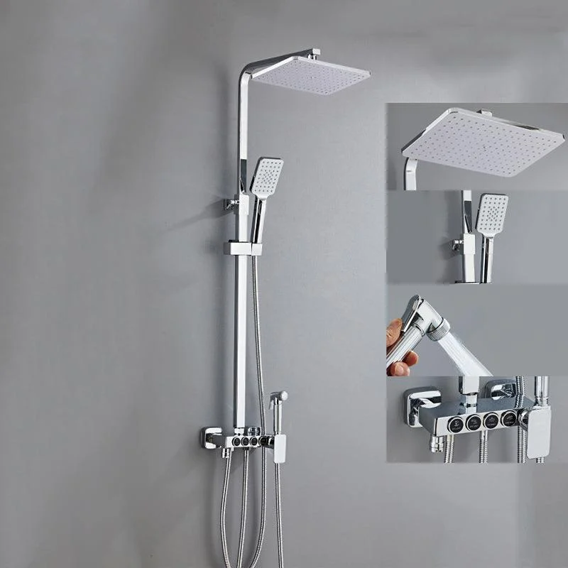 Adjustable Spray Pattern Shower Combo Metal Shower Tap Arm Shower Head -Bathlova