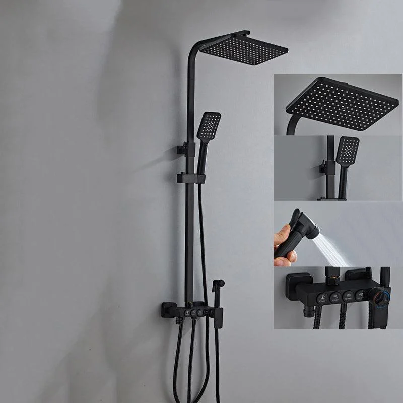 Adjustable Spray Pattern Shower Combo Metal Shower Tap Arm Shower Head -Bathlova