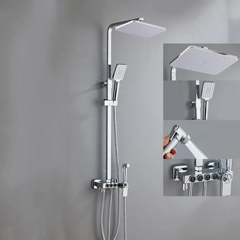 Adjustable Spray Pattern Shower Combo Metal Shower Tap Arm Shower Head -Bathlova