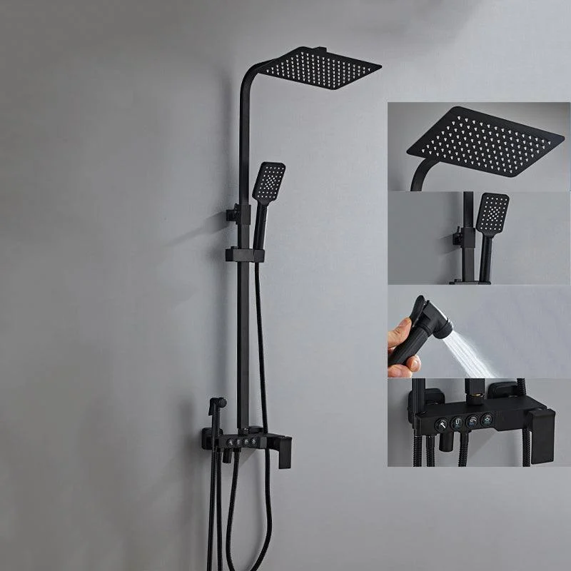 Adjustable Spray Pattern Shower Combo Metal Shower Tap Arm Shower Head -Bathlova