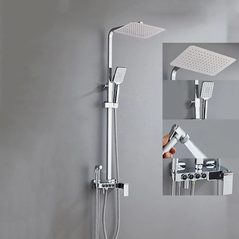 Adjustable Spray Pattern Shower Combo Metal Shower Tap Arm Shower Head -Bathlova