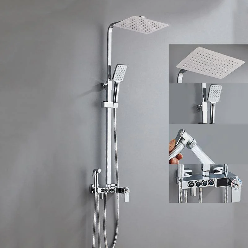 Adjustable Spray Pattern Shower Combo Metal Shower Tap Arm Shower Head -Bathlova