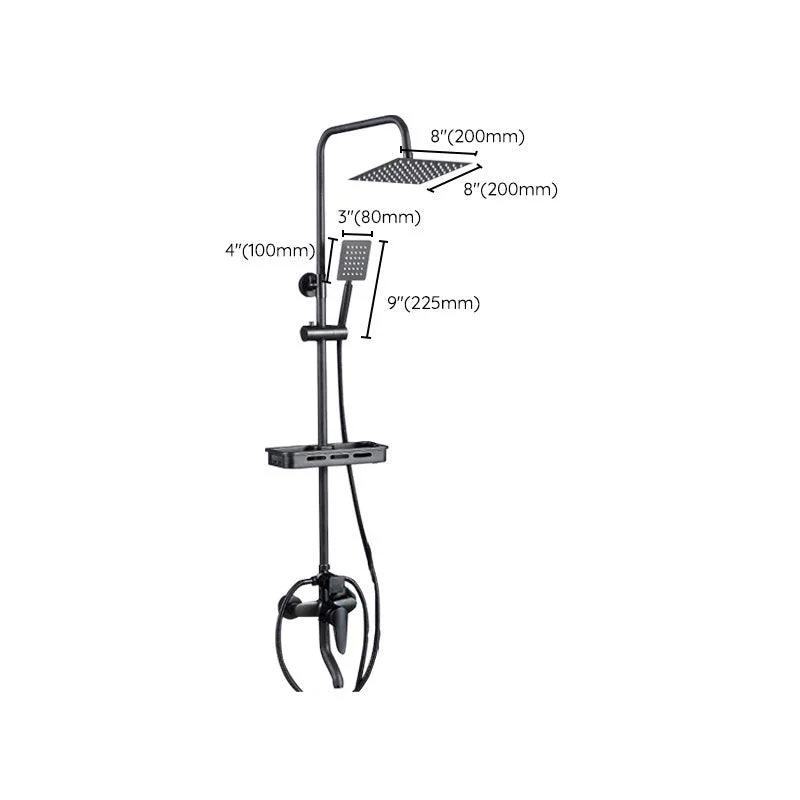 Adjustable Spray Pattern Shower Combo Metal Shower Tap Arm Shower Head with Slide Bar -Bathlova